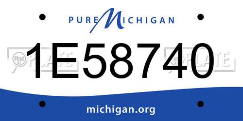 1E58740 Michigan License Plate
