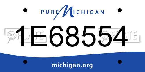 1E68554 Michigan License Plate