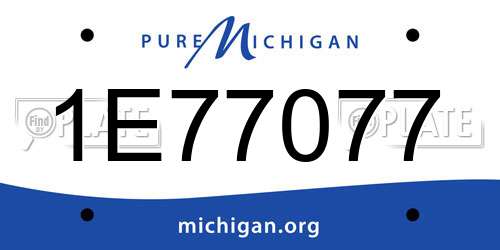 1E77077 Michigan License Plate