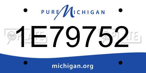 1E79752 Michigan License Plate