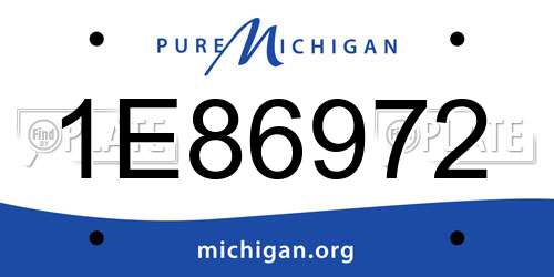 1E86972 Michigan License Plate