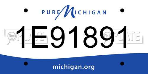 1E91891 Michigan License Plate