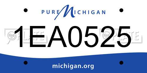 1EA0525 Michigan License Plate