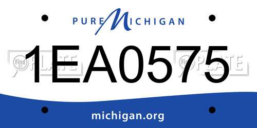1EA0575 Michigan License Plate