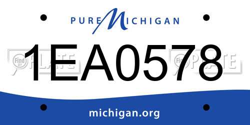 1EA0578 Michigan License Plate