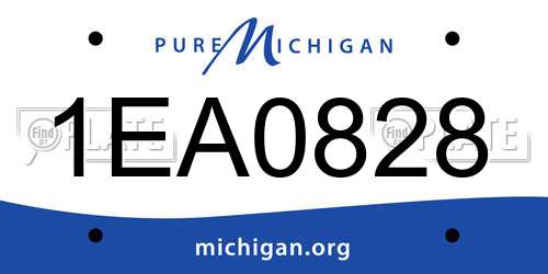 1EA0828 Michigan License Plate