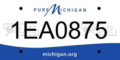 1EA0875 Michigan License Plate