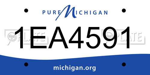 1EA4591 Michigan License Plate