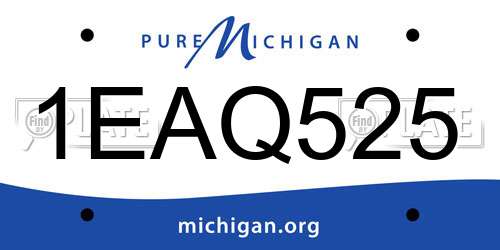 1EAQ525 Michigan License Plate