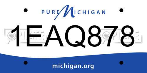 1EAQ878 Michigan License Plate