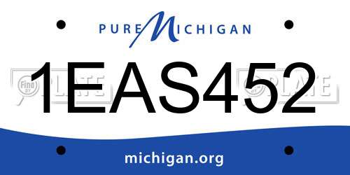 1EAS452 Michigan License Plate