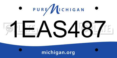 1EAS487 Michigan License Plate