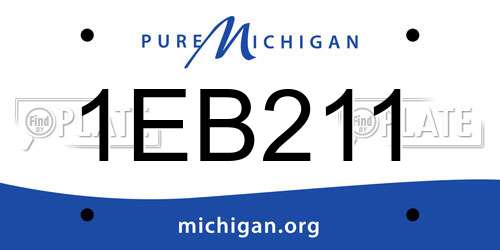 1EB211 Michigan License Plate