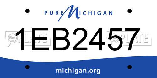 1EB2457 Michigan License Plate