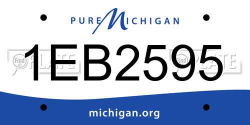 1EB2595 Michigan License Plate