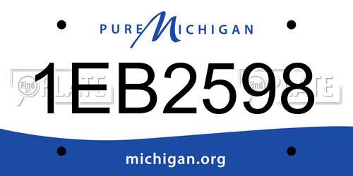 1EB2598 Michigan License Plate