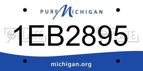 1EB2895 Michigan License Plate
