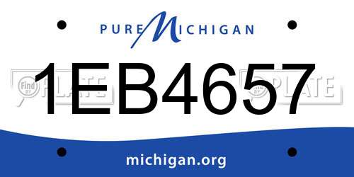 1EB4657 Michigan License Plate