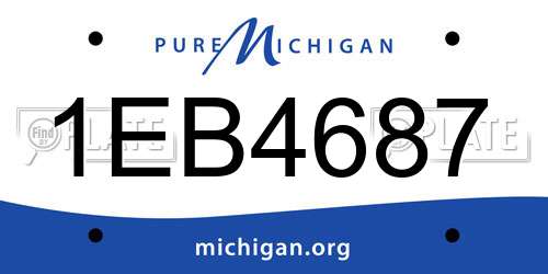 1EB4687 Michigan License Plate