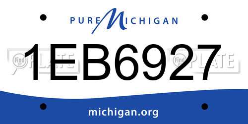 1EB6927 Michigan License Plate