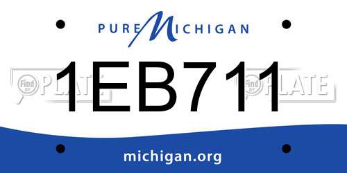1EB711 Michigan License Plate