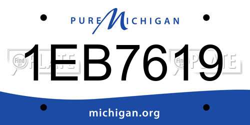 1EB7619 Michigan License Plate