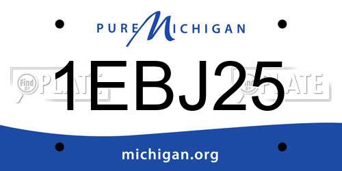 1EBJ25 Michigan License Plate