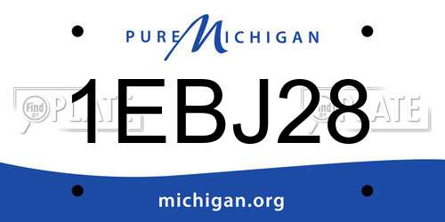1EBJ28 Michigan License Plate