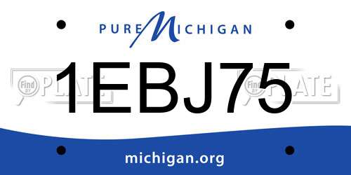 1EBJ75 Michigan License Plate