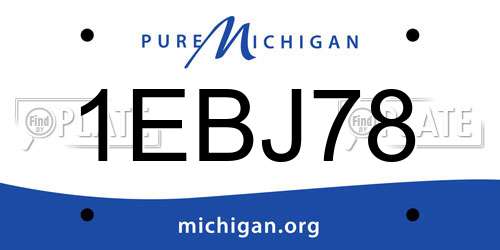 1EBJ78 Michigan License Plate