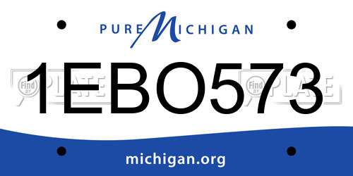 1EBO573 Michigan License Plate