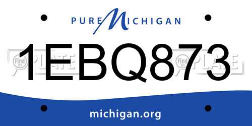 1EBQ873 Michigan License Plate