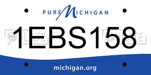 1EBS158 Michigan License Plate