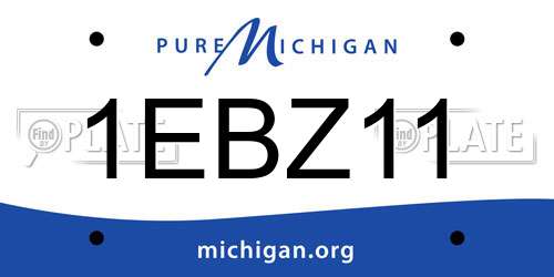 1EBZ11 Michigan License Plate
