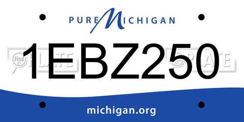 1EBZ250 Michigan License Plate