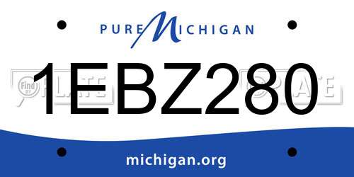 1EBZ280 Michigan License Plate