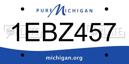 1EBZ457 Michigan License Plate