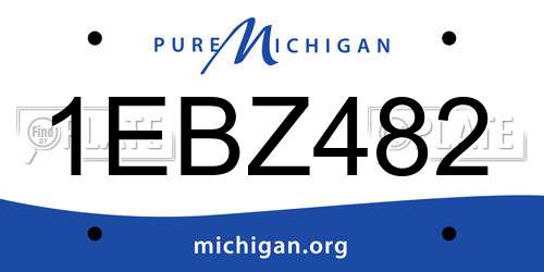 1EBZ482 Michigan License Plate