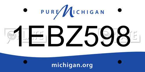 1EBZ598 Michigan License Plate