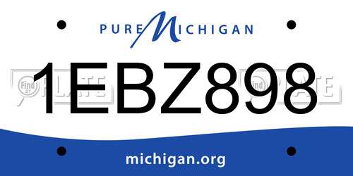 1EBZ898 Michigan License Plate