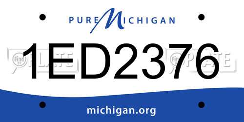 1ED2376 Michigan License Plate
