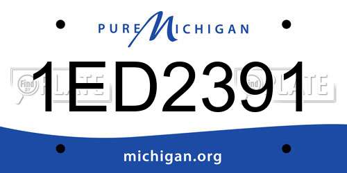 1ED2391 Michigan License Plate