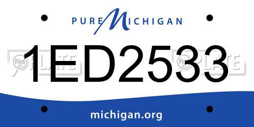 1ED2533 Michigan License Plate