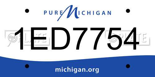 1ED7754 Michigan License Plate