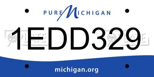 1EDD329 Michigan License Plate