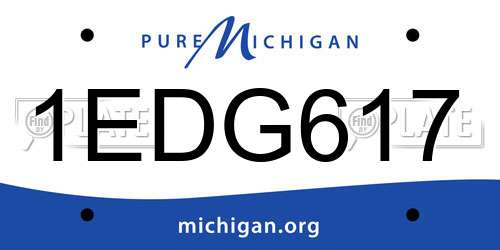 1EDG617 Michigan License Plate