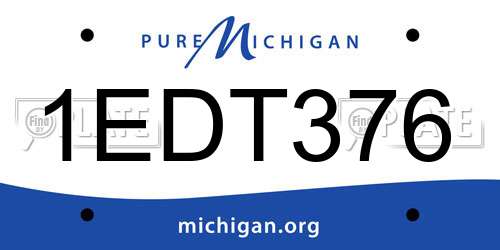 1EDT376 Michigan License Plate