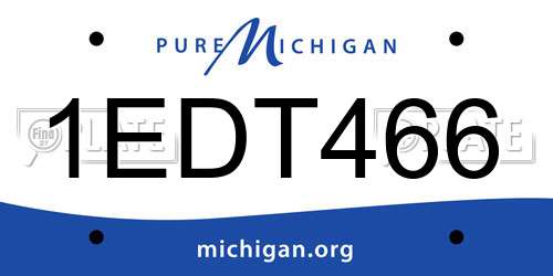 1EDT466 Michigan License Plate