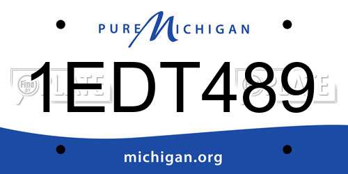 1EDT489 Michigan License Plate