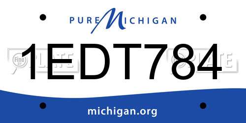 1EDT784 Michigan License Plate